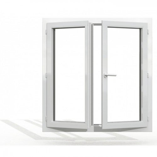 Fenêtre PVC 2 vantaux H 135 x L 120 cm OB pour pose en neuf avec poignée - 6