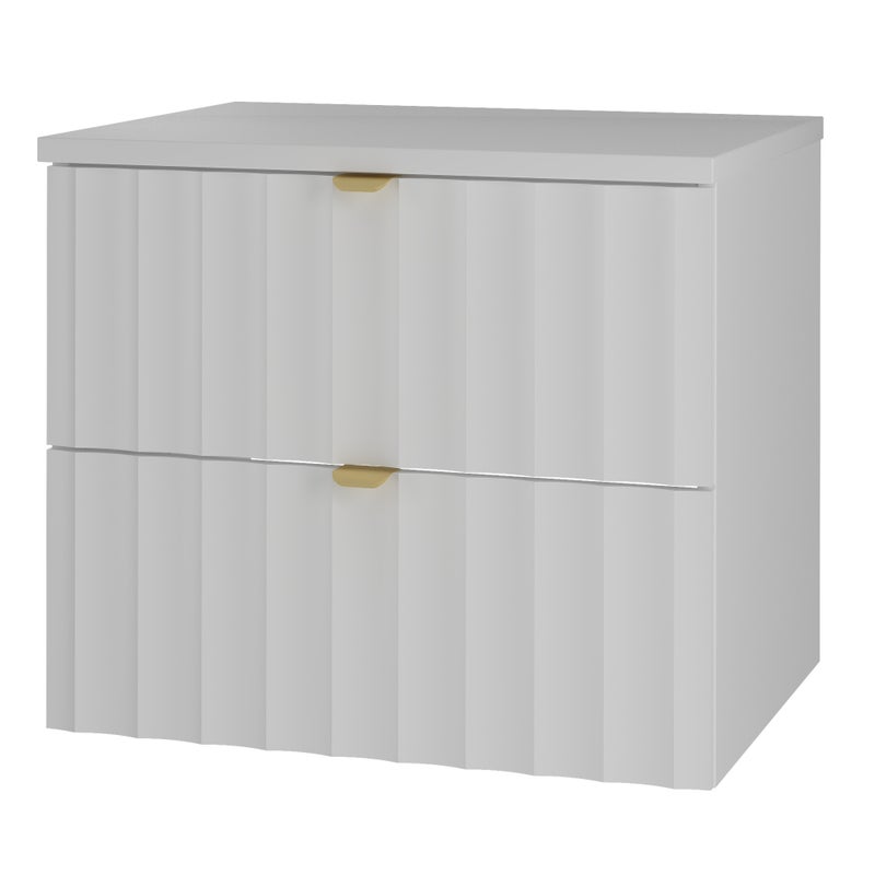 Szafka łazienkowa ARCOS 60 cm biała ryflowana z blatem wisząca