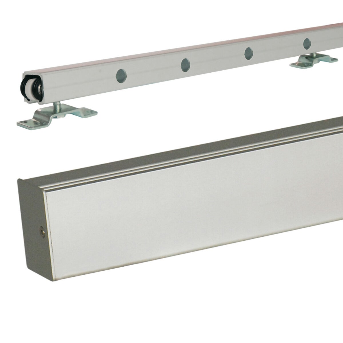 Porte Coulissante Kenya Blanc Vitrée H204 X L73 Cm, Rail Alu Gd Menuiseries - 3