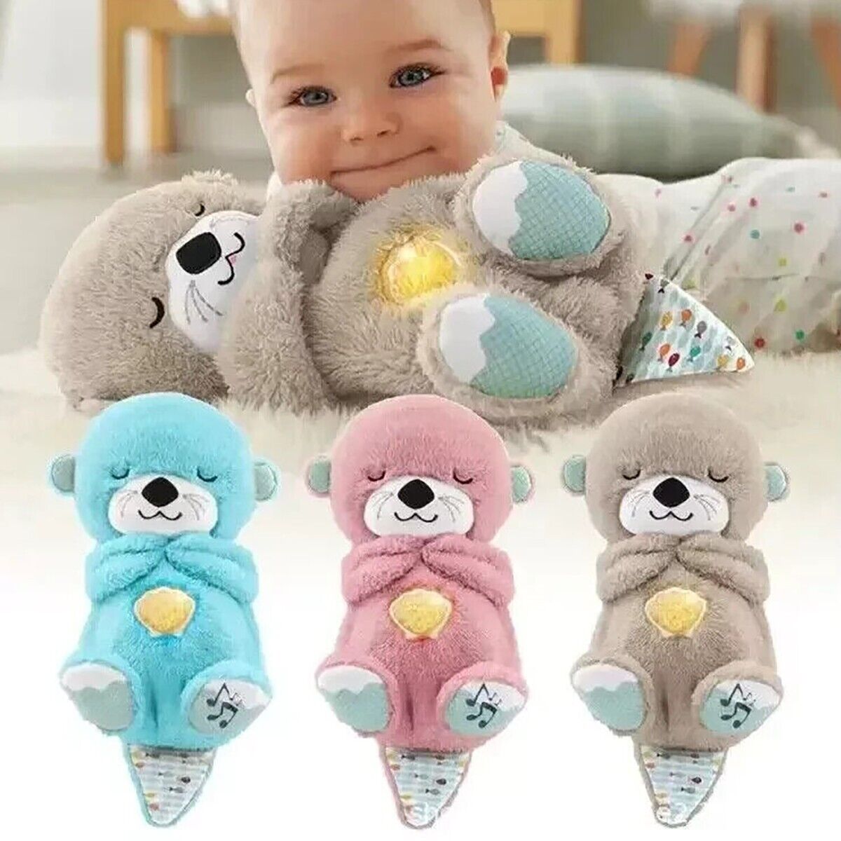 Âne En Peluche Respirant Pour Enfants – Doudou Apaisant Avec Lumières Et Musique Pour Aider à S'endormir