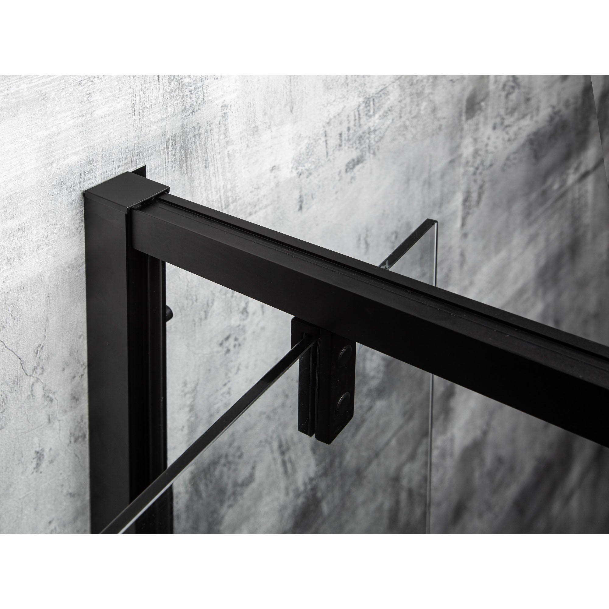 Drzwi prysznicowe uchylne Solid DSPA 70 BL szkło transprentne 6 mm profile czarne KERRA - 4