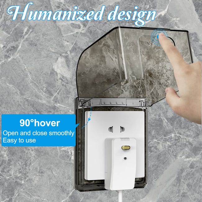 4 Pièces Cache Prise Étanché Interrupteur Mural Type 86 – Autocollant Étanche Blanc, Protection Anti-Eau Poussière Pour Cuisine, Salle De Bain, Extérieur