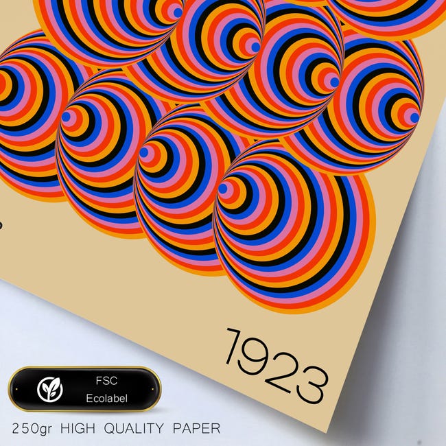 Lot De 6 Affiches Formes Géométriques Bauhaus - Couleurs Vives Pour Décorer Maison, Bureau A3 Et A4