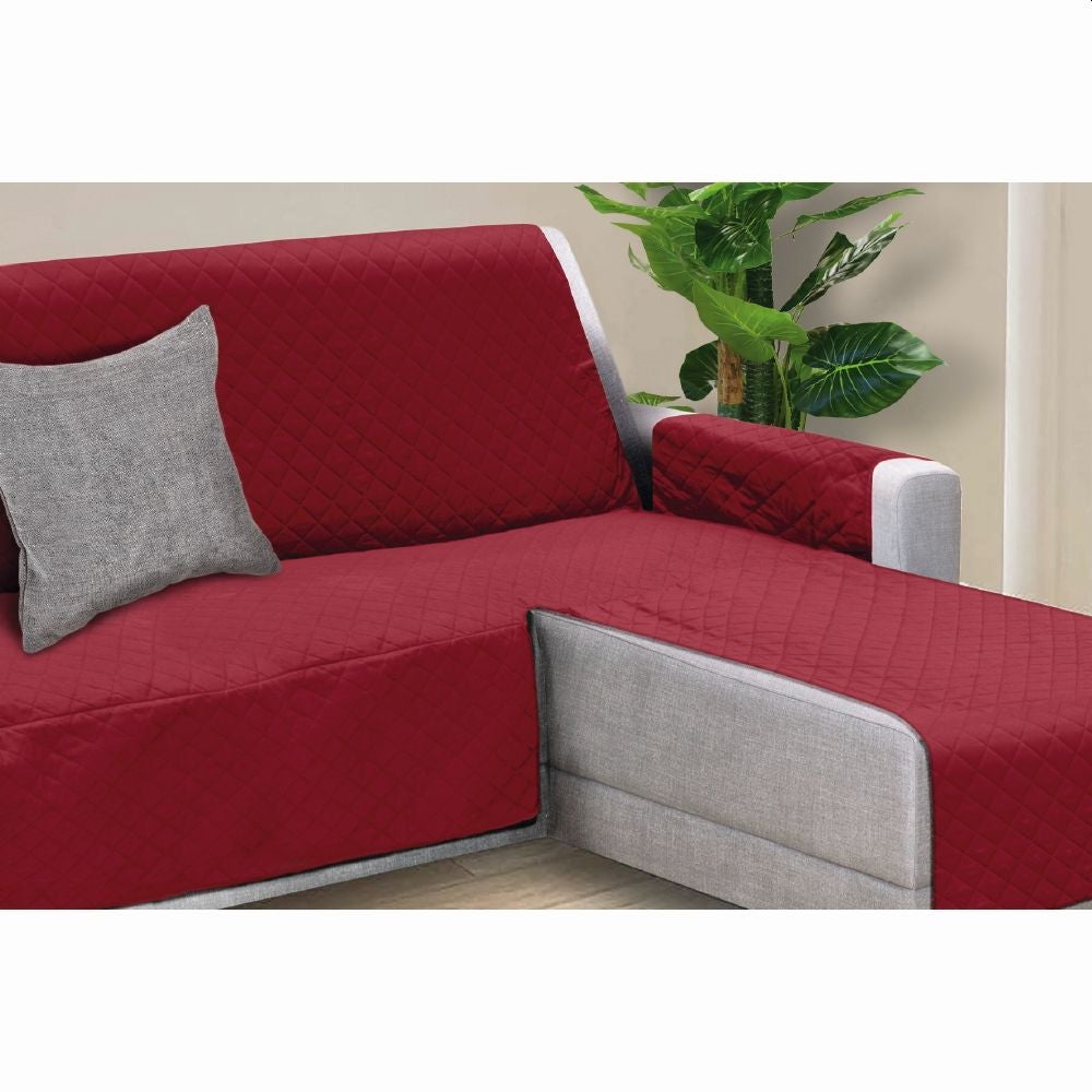 DESIDERI Salvadivano Reversibile Con Penisola, Copridivano Idrorepellente E Antimacchia, Tinta Unita Grigio, Per Divano 3 Posti + Chaise Longue (240 Cm Seduta + 70 Cm Penisola)