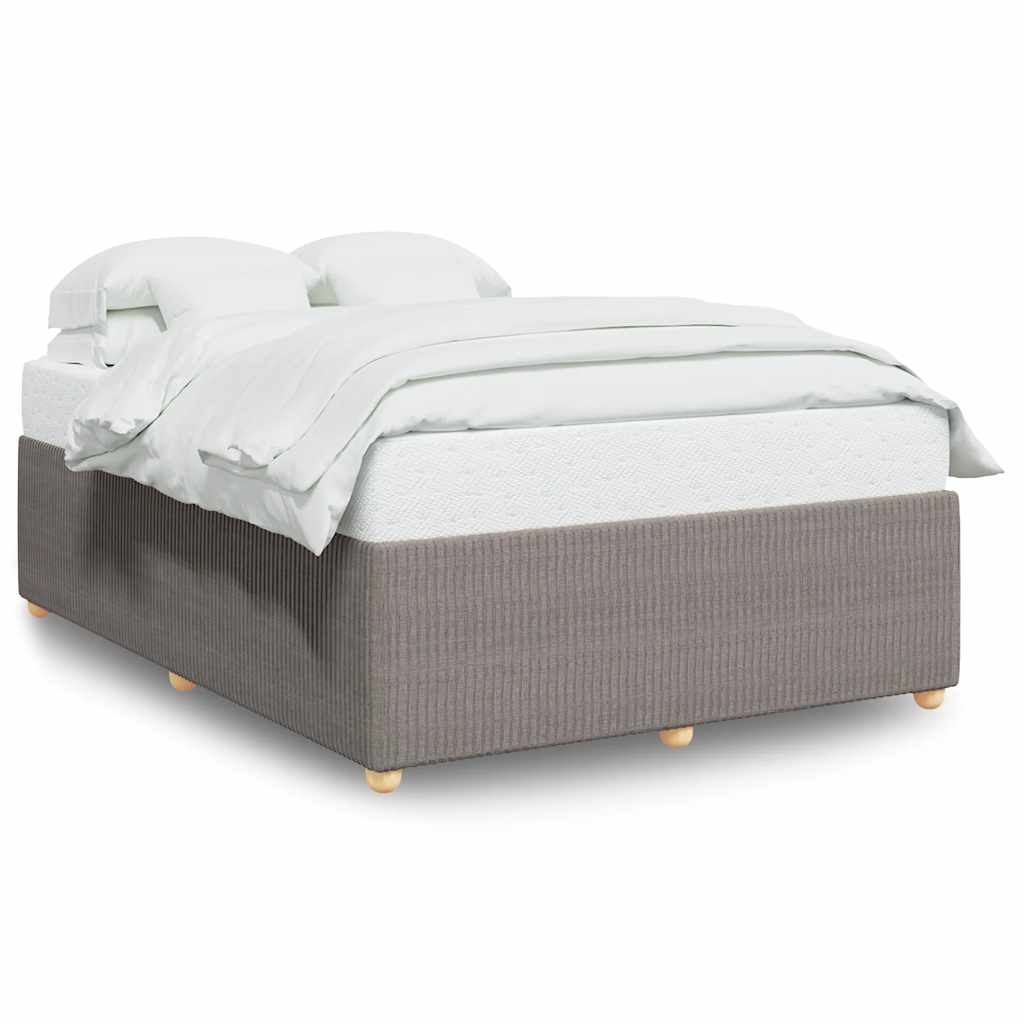 Cadre de lit sans matelas taupe 160 x 200 cm tissu - 2