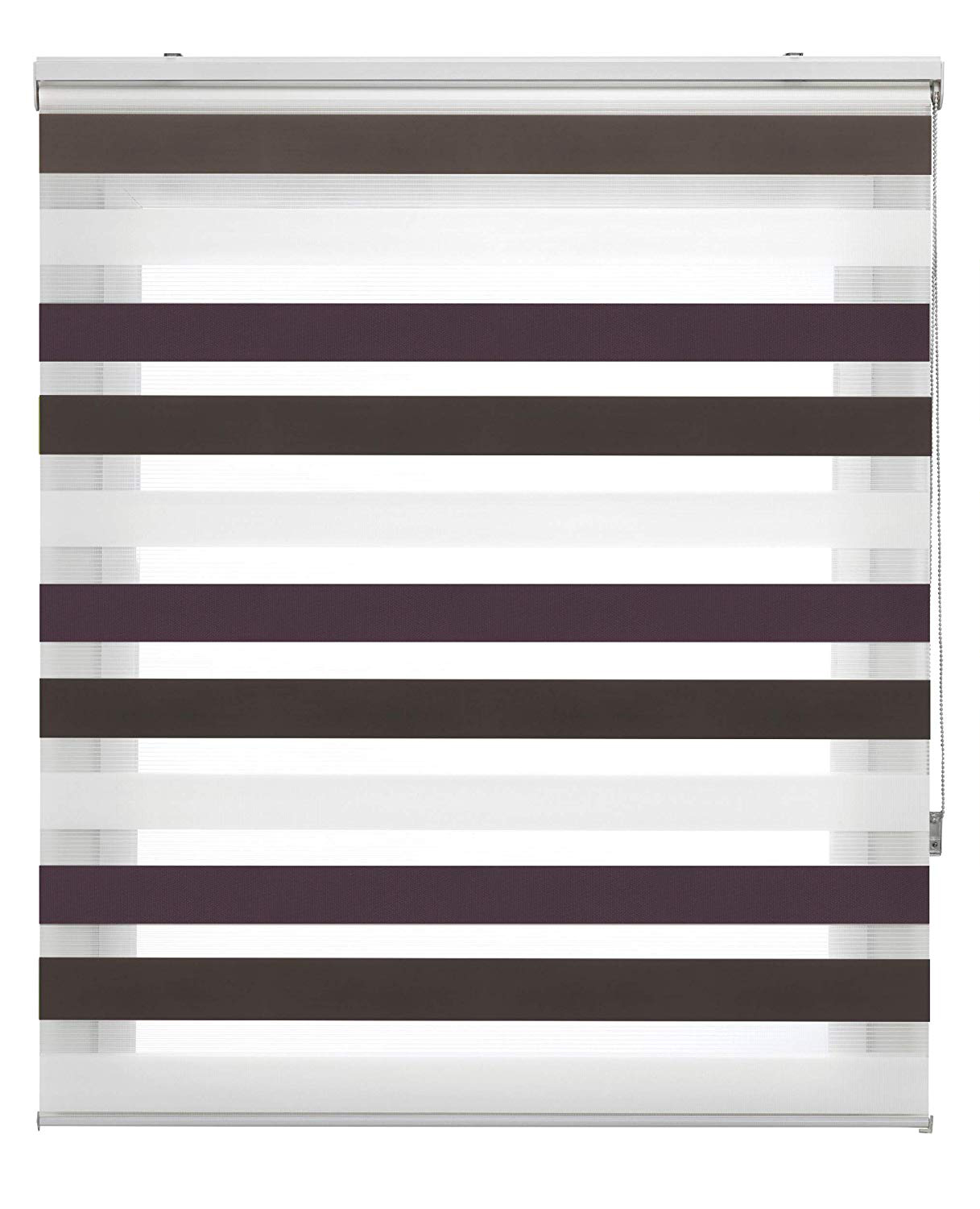 Estoralis | estor enrollable noche y dia | 170 x 255 cm (ancho por alto) tamaño de tela 167 x 250 cm | modelo loras color marron/violeta