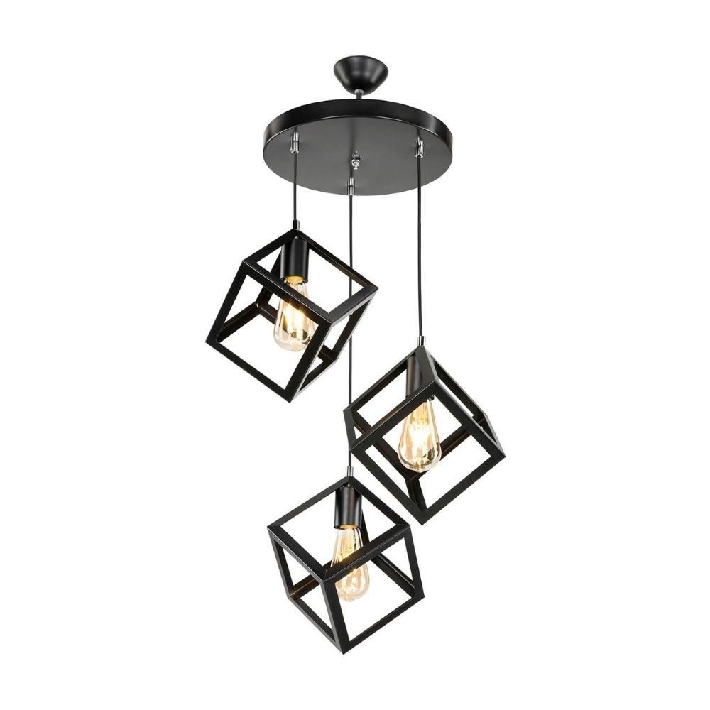 Lampada a sospensione 3 cubi Agatha MDL3790 colore nero - 2