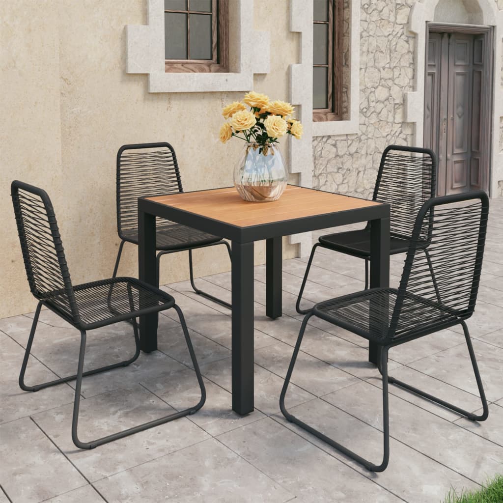 Фото - Садові меблі VidaXL 5-częściowy zestaw mebli ogrodowych, rattan PVC, czarno-brązowy 
