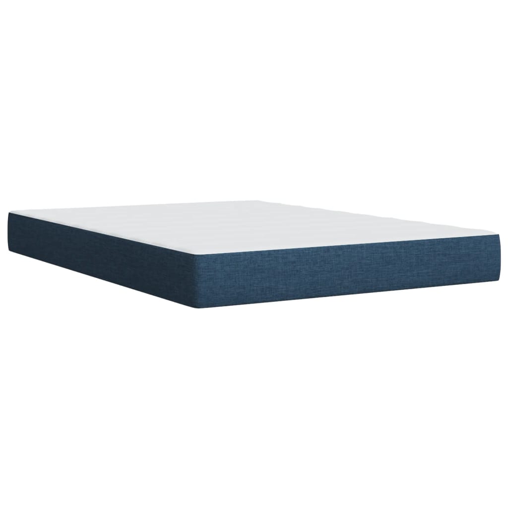 Sommier à lattes de lit avec matelas Bleu 160x200 cm Tissu — COMFORTXL - 9