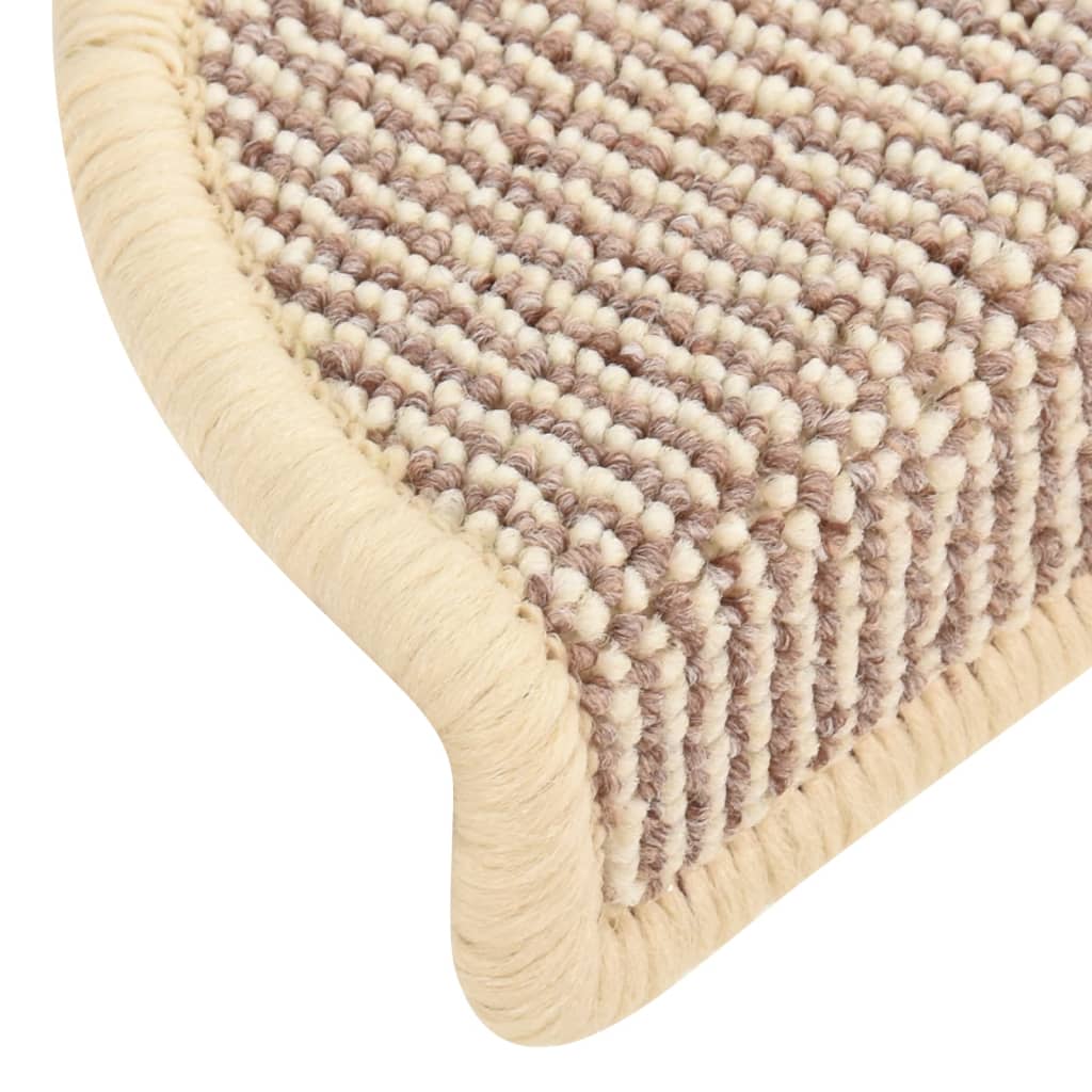 Tapis de marches d'escalier 15 pcs | Paillasson d'escalier Blanc et marron 65x21x4 cm CFW310778 - 8