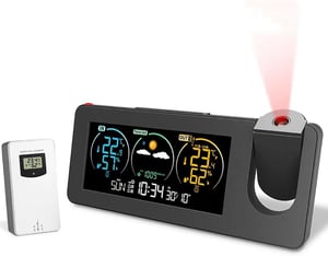 Thermomètre numérique LCD, Station météo, horloge et alarme, calendrier