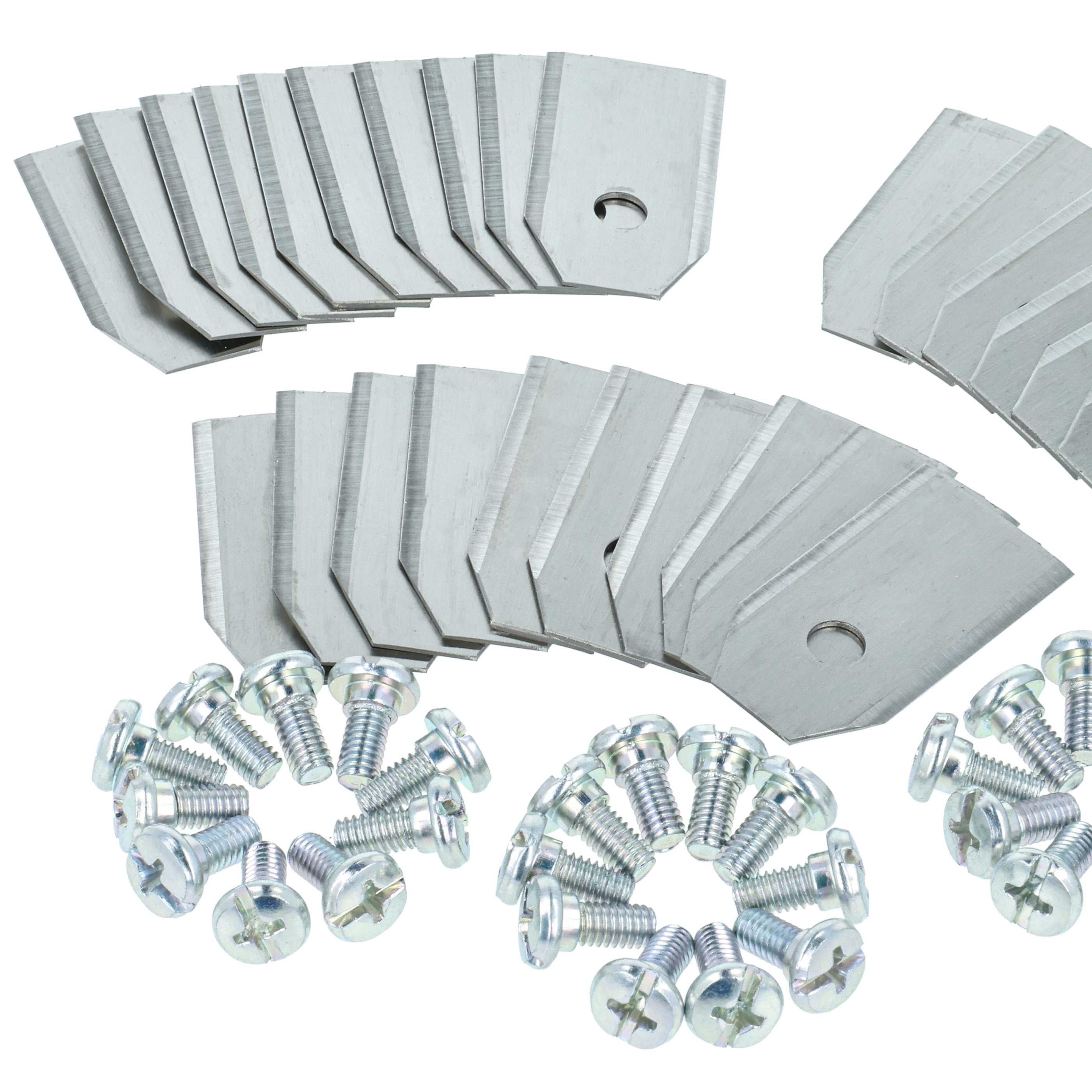 vhbw 30x Lames compatible avec Sunseeker Elite X3 RTK, Elite X3 Plus RTK, Elite X5 RTK tondeuse - Lames de rechange, argenté, acier - 4