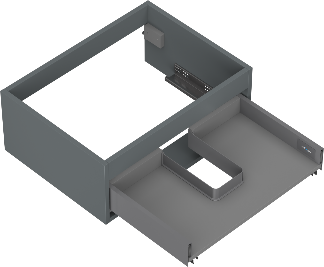 Mexen Box-A boîtier de meuble sous-vasque 60 cm, 1 tiroir, graphite mat ...