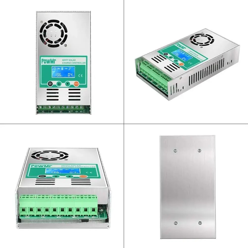 Bextcok Controlador de Carga Solar PowMr MPPT — 60 Amperes, Detecção Automática 48V/36V/24V/12V — Entrada Máxima de 160V CC, com LCD Retroiluminado - 8