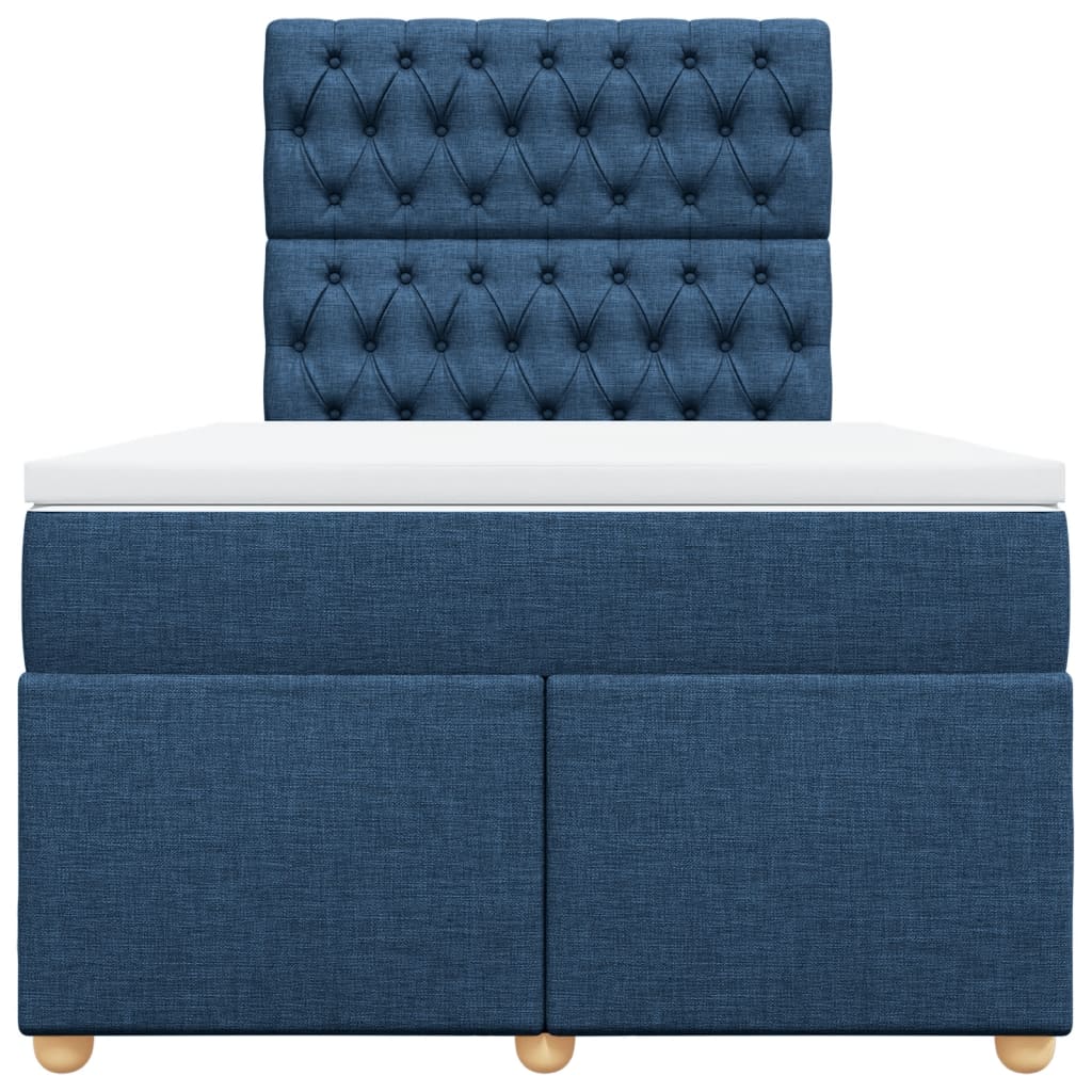 Maison Exclusive - Sommier à lattes de lit avec matelas Bleu 120x200 cm Tissu - 6