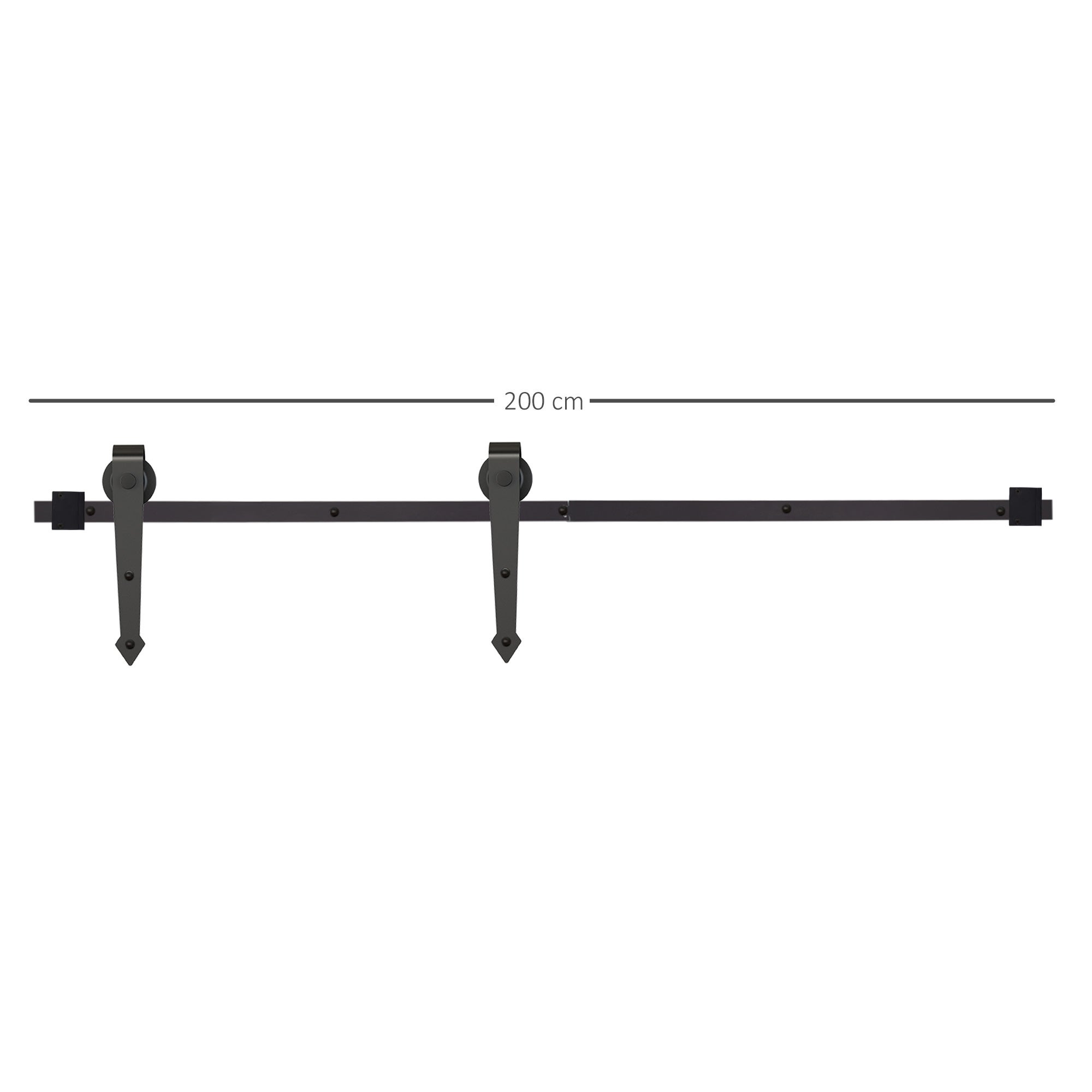 Herraje para puerta corredera Homcom negro 200x0,6x4 cm - 3