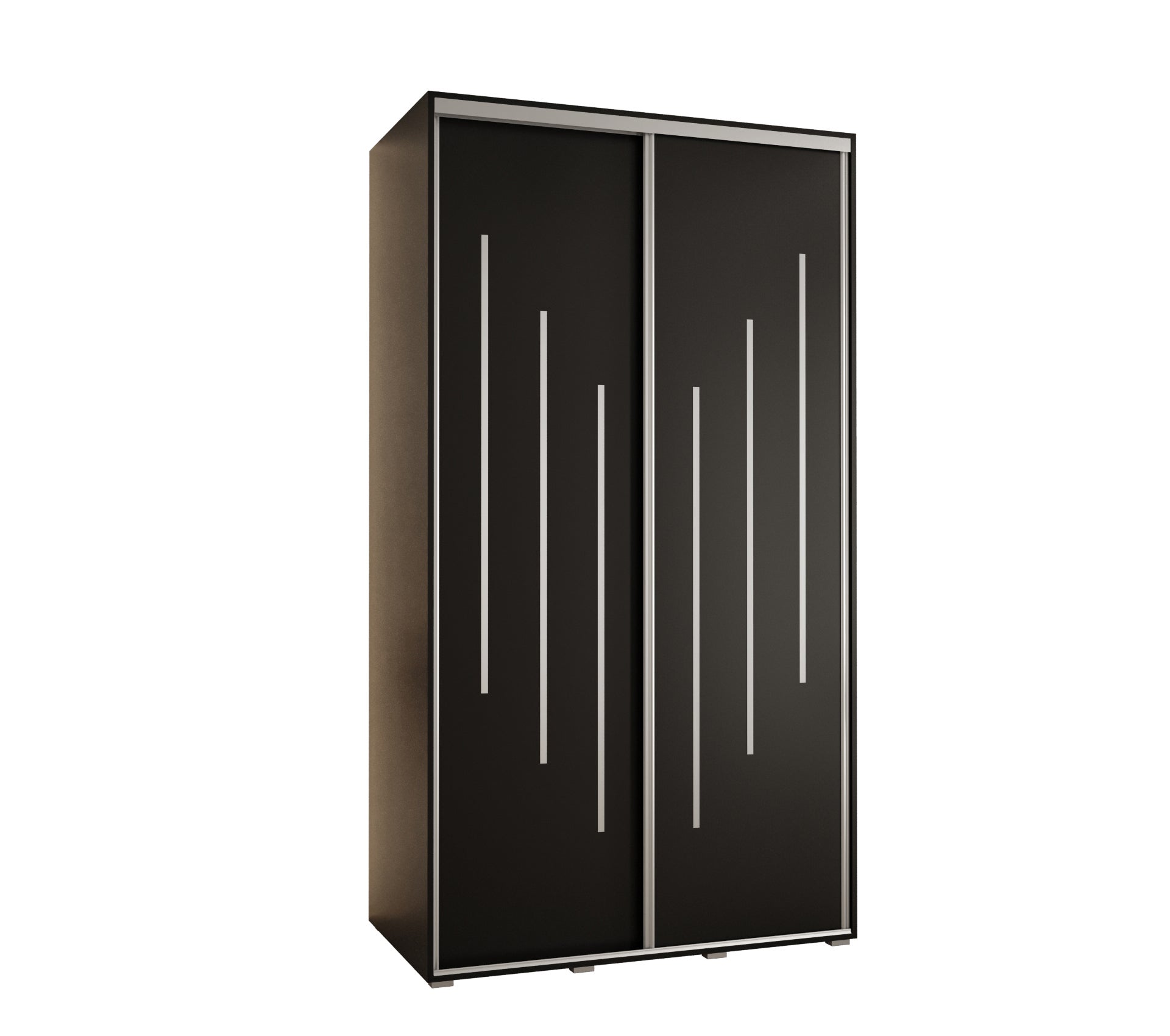 Szafa przesuwna wysoka Davos 8 130 x 60 x 235,2 cm czarny + czarny + u. srebrny - Abiks Meble