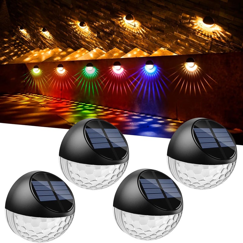 Zestaw lamp solarnych LED do montażu na ścianie zewnętrznych światło białe ciepłe RGB lampa ogrodzenia ściany tarasu ogrodu drzwi wejściowych schodów