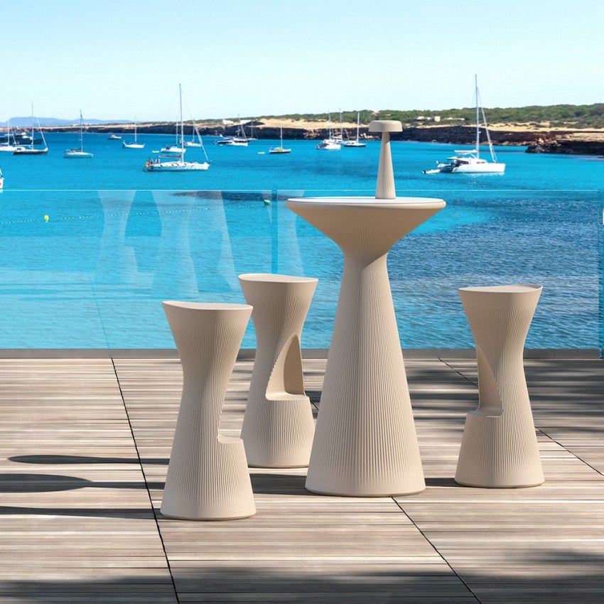 Tabouret de bar haut terrasse 76cm polyéthylène design moderne Fade S1 ...