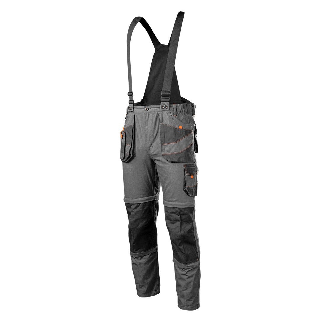 Pantaloni de lucru cu bretele, tip 6 in 1(scurt/lung/, 3/4), 100% bumbac, marime M(50) 81-321-M
