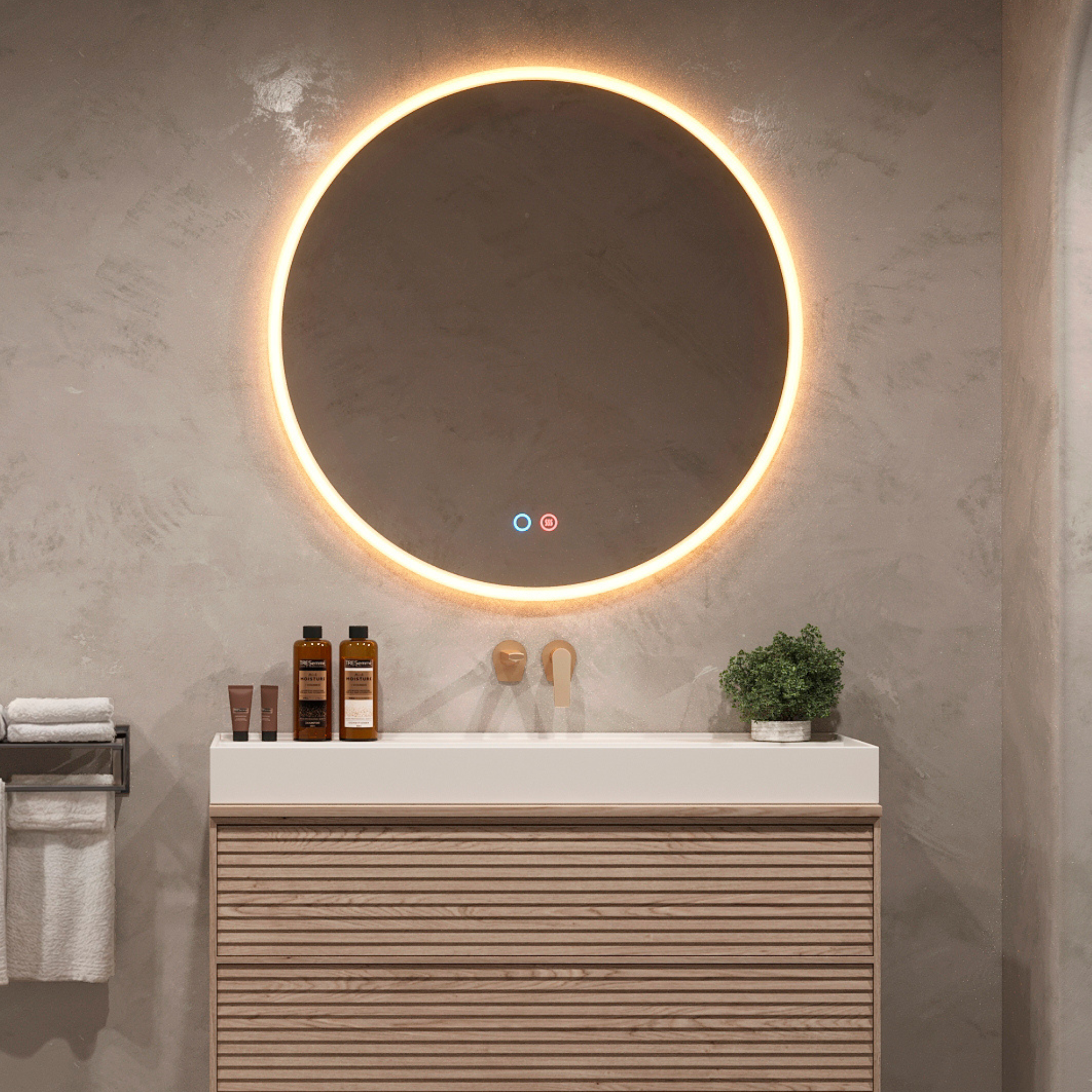 LEDIMEX - Espejo Redondo Baño con Luz LED 80cm y Antivaho | Espejo ...