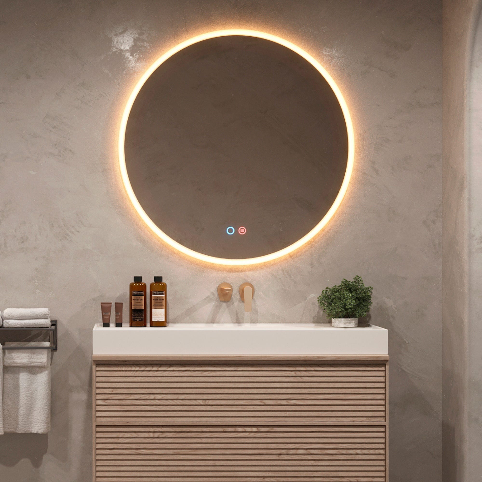 LEDIMEX - Espejo Redondo Baño con Luz LED 80cm y Antivaho | Espejo ...