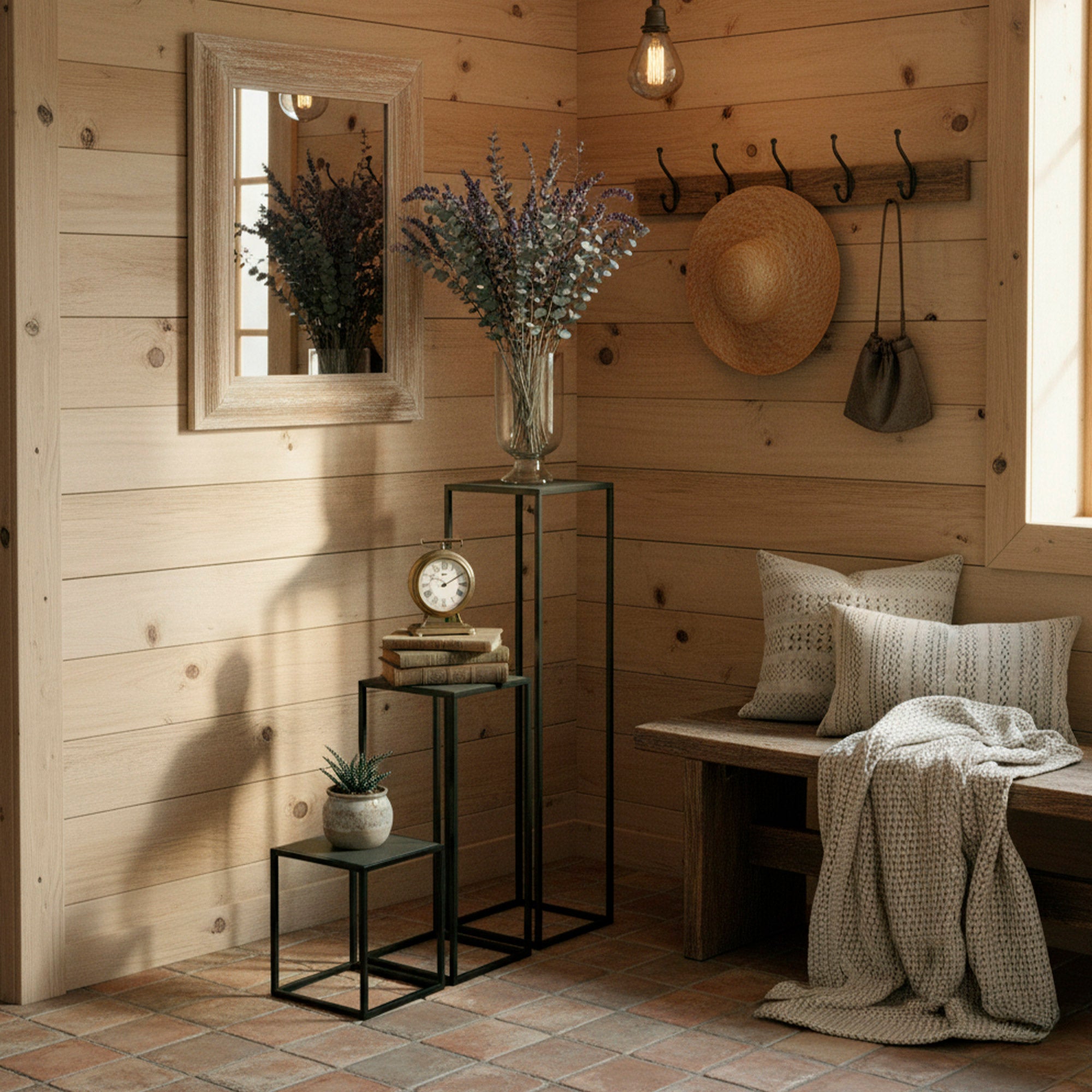 Max Home Lot de 3 tables d'appoint en métal de différentes hauteurs - 6