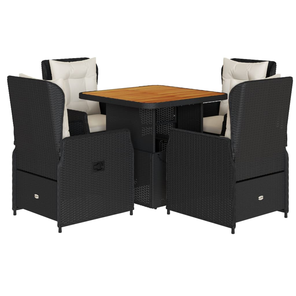 Maison Exclusive - Set de muebles jardín 5 pzas con cojines ratán sintético negro - 2