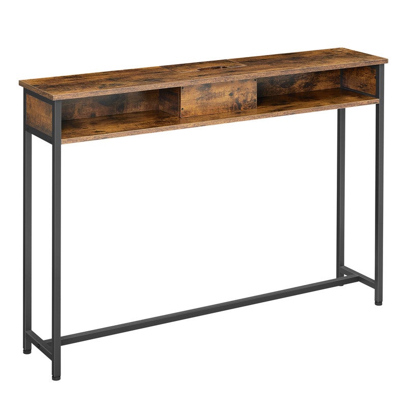 Table Console Fine avec Multiprise, Chargement Caché, 25 x 120 x 81,1 ...