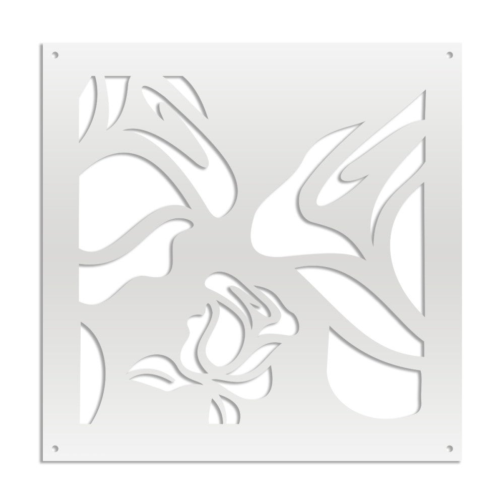 ADENIUM - Panel perforowany z PVC - Osłona przeciwsłoneczna - Rozmiar 98x98 cm - Grubość 1 cm - Kolor BIAŁY