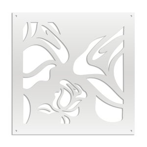 Quadro Traforato Moderno ADENIUM - Pannello Decorativo In PVC Forex Nero 48x48 Cm Per Arredamento Parete - Design Parasole - 3