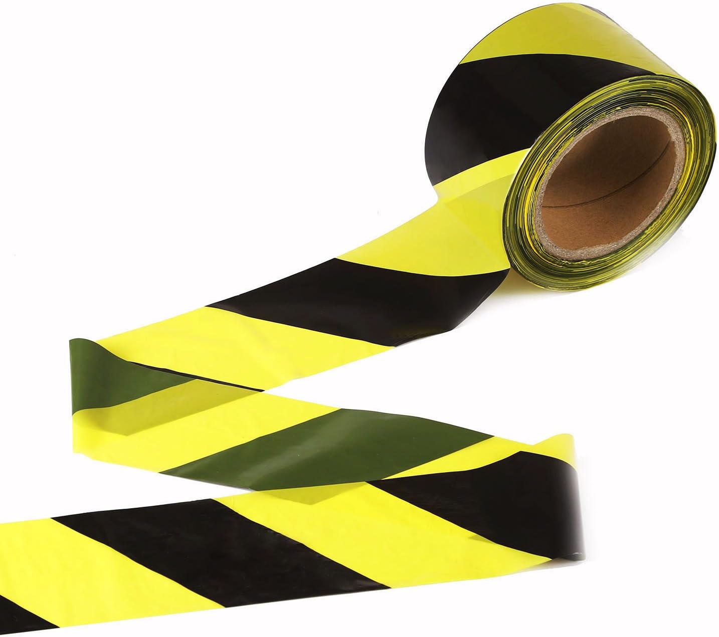 Taśma ostrzegawcza - 50 mm x 30 m na rolkę - do oznaczania podłóg/bezpieczeństwa - czarne/żółte paski