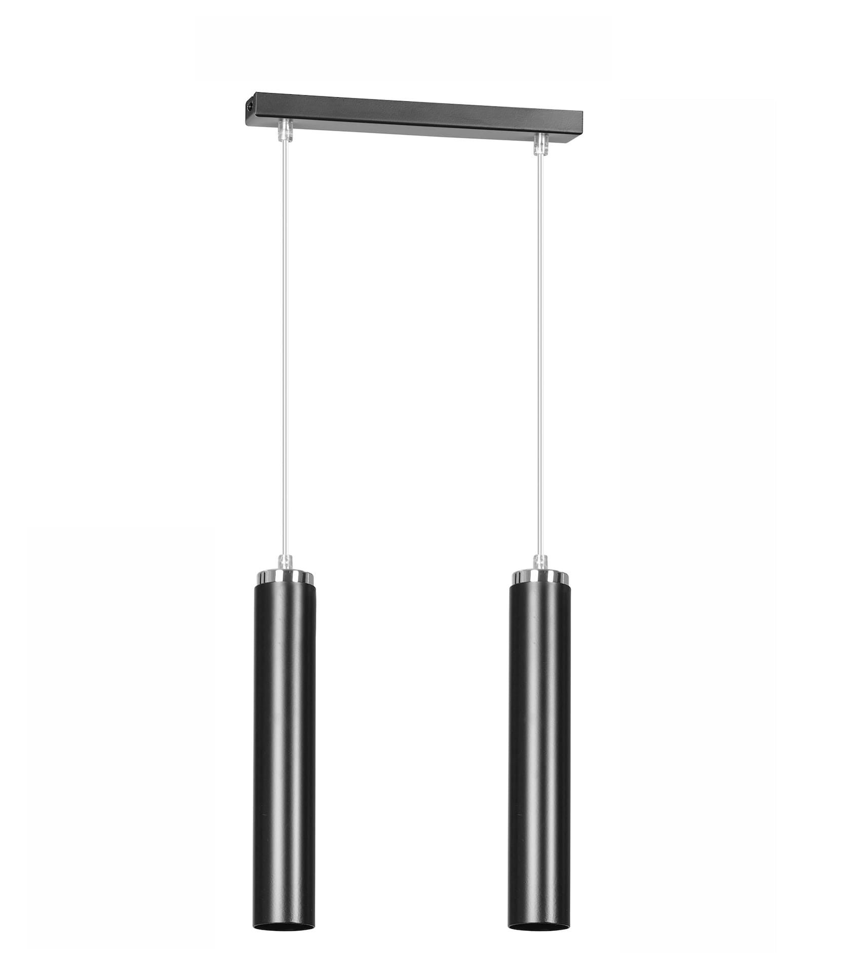 Lampa sufitowa Luna czarna-chromowana 2xGU10x10W wym: 100 x 30 x 8 cm metal Emibig