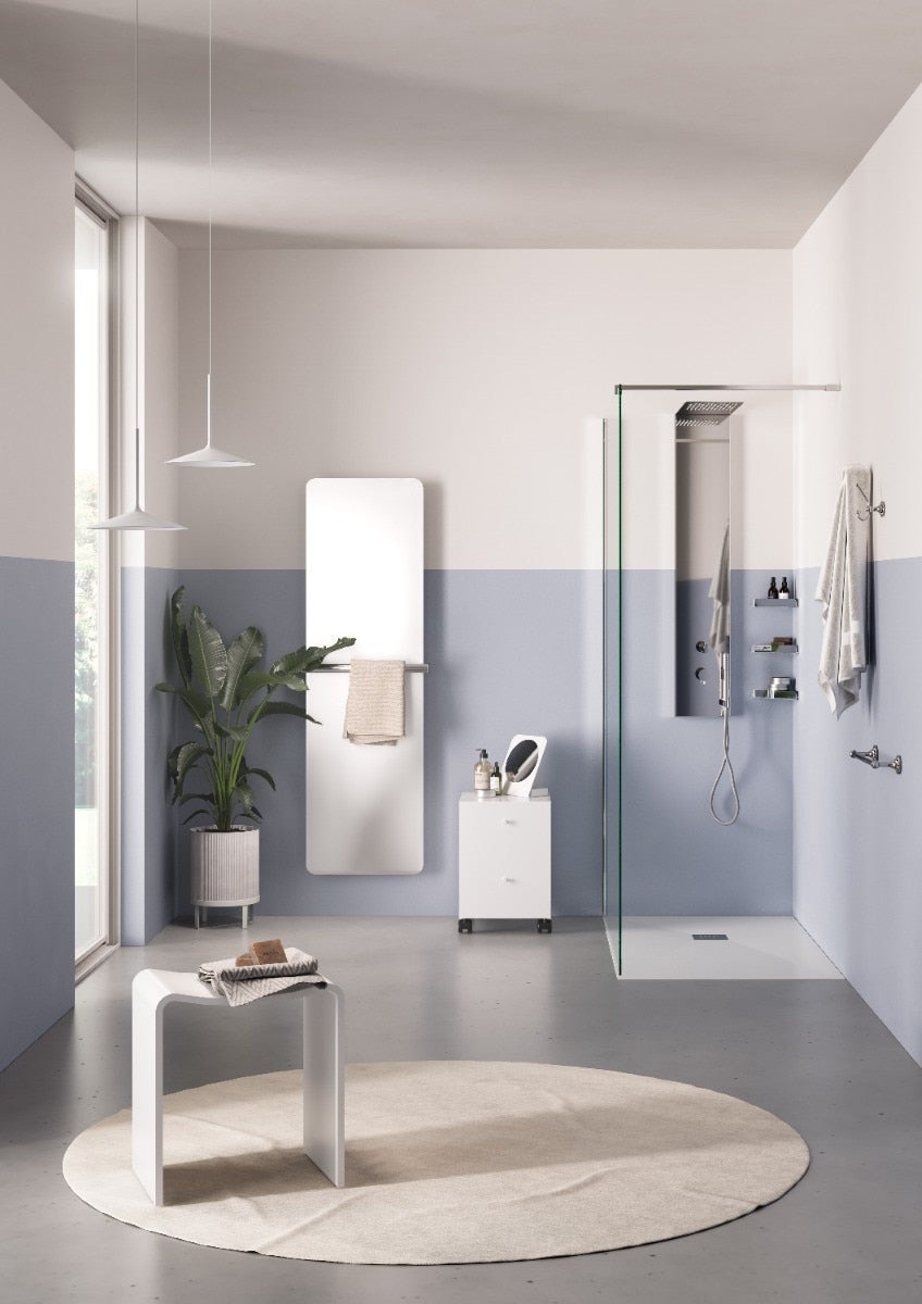 Lineabeta - Termoarredo idraulico a muro Caligo L.47 H.119 cm in acciaio bianco - 3