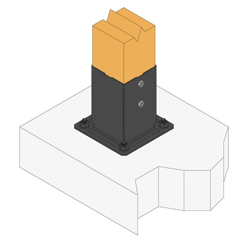 Pied de poteau carré de jardin - Finition noire PPJBT70PB SIMPSON - 2