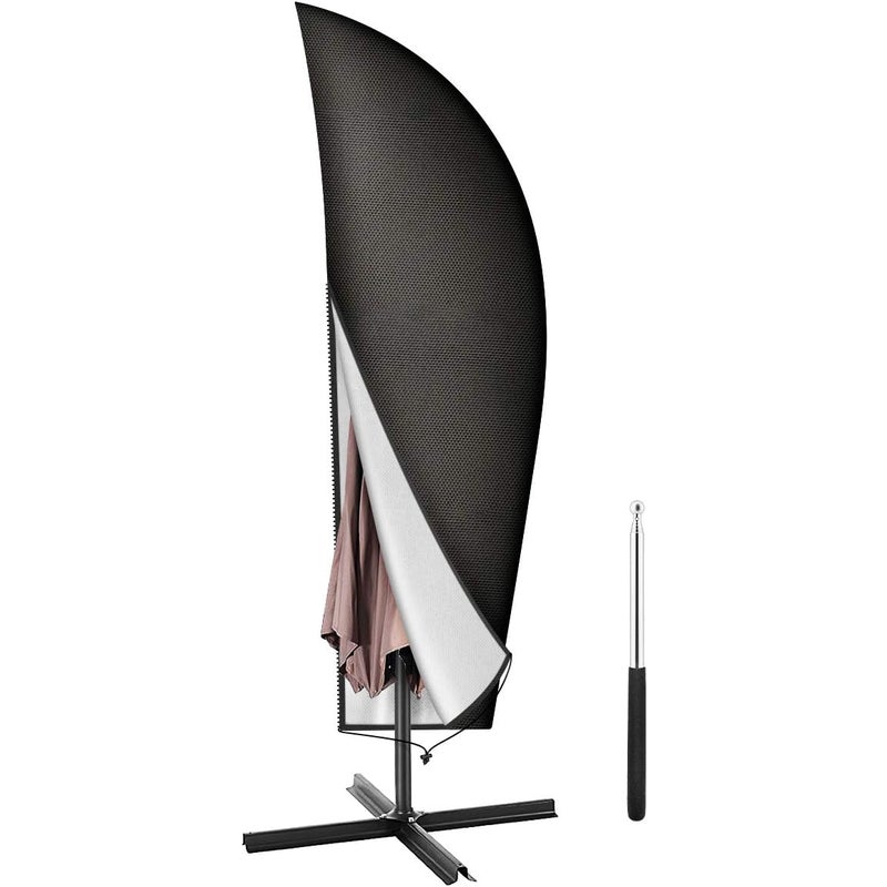 Pokrowiec na parasol, 265 cm, wodoodporny, wykonany z czarnej tkaniny Oxford.