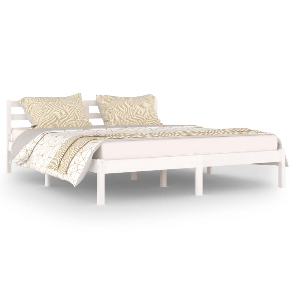 Maison Exclusive - Estrutura de cama 160x200 cm pinho maciço branco - 2