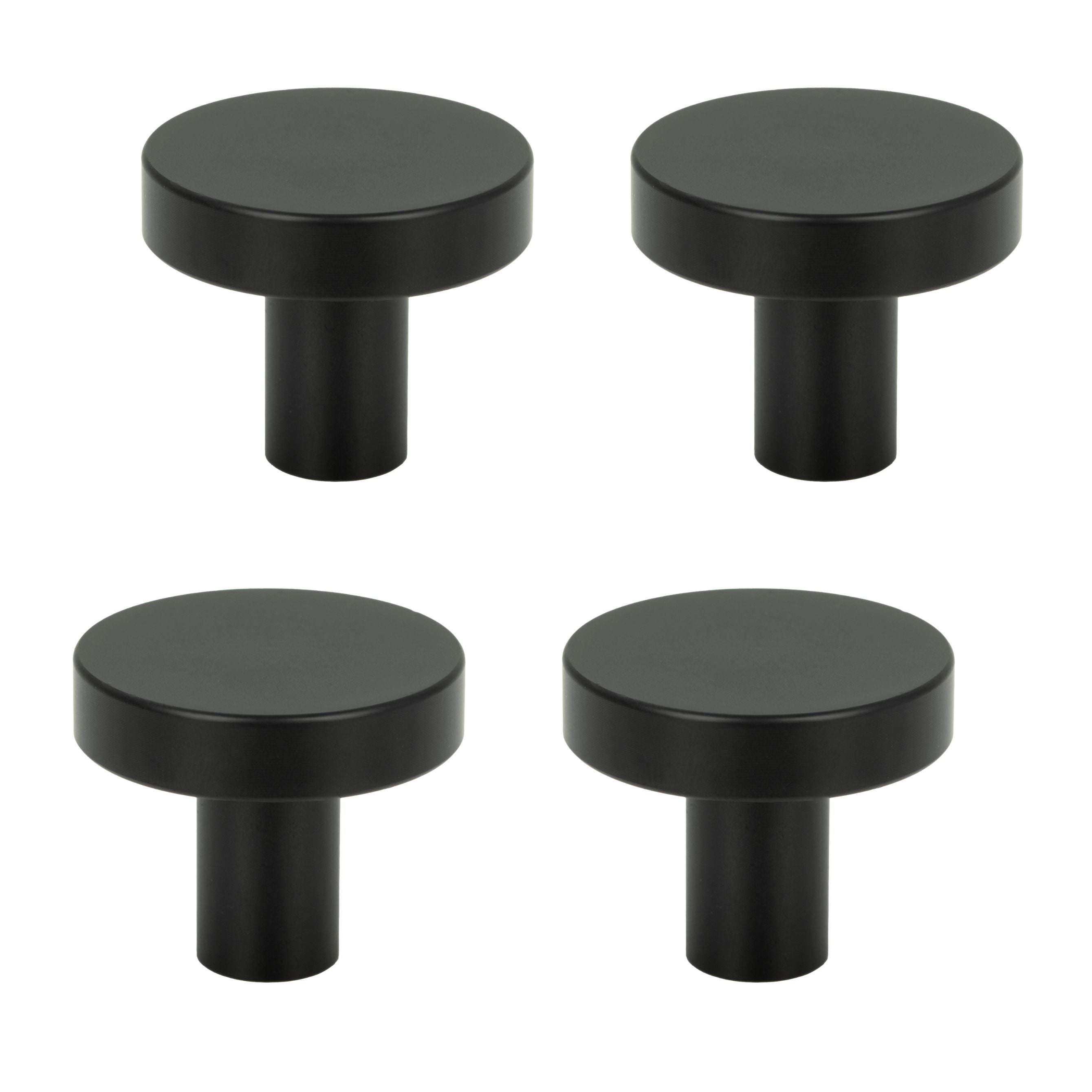 4 x Gałka meblowa okrągła metalowa 3 cm czarna