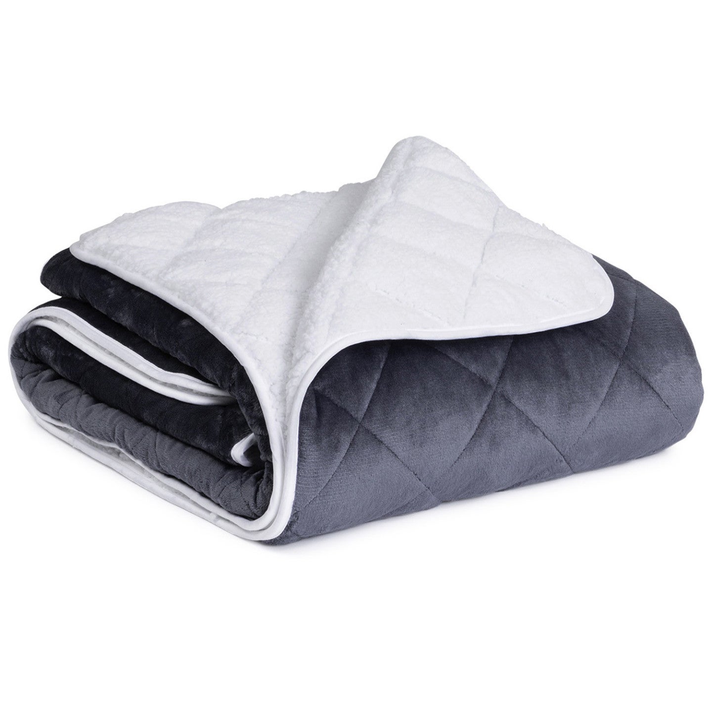 Couverture lestée 150x200 CM CELESTE biface polaire gris et blanc 7 kg - 2