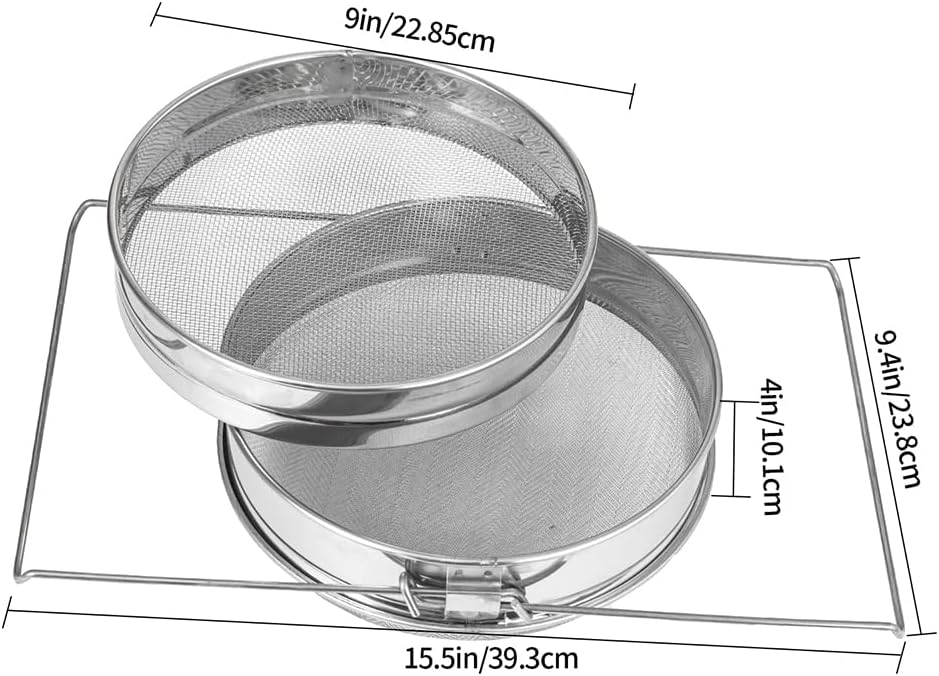Miel - Tamis à double abeille en acier inoxydable - Filtre à déchets - Pour l'apiculture - 2