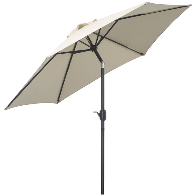 Chapéu de Sol de Jardim Outsunny Creme Branco Alumínio, Metal e Poliéster 270x270x235cm