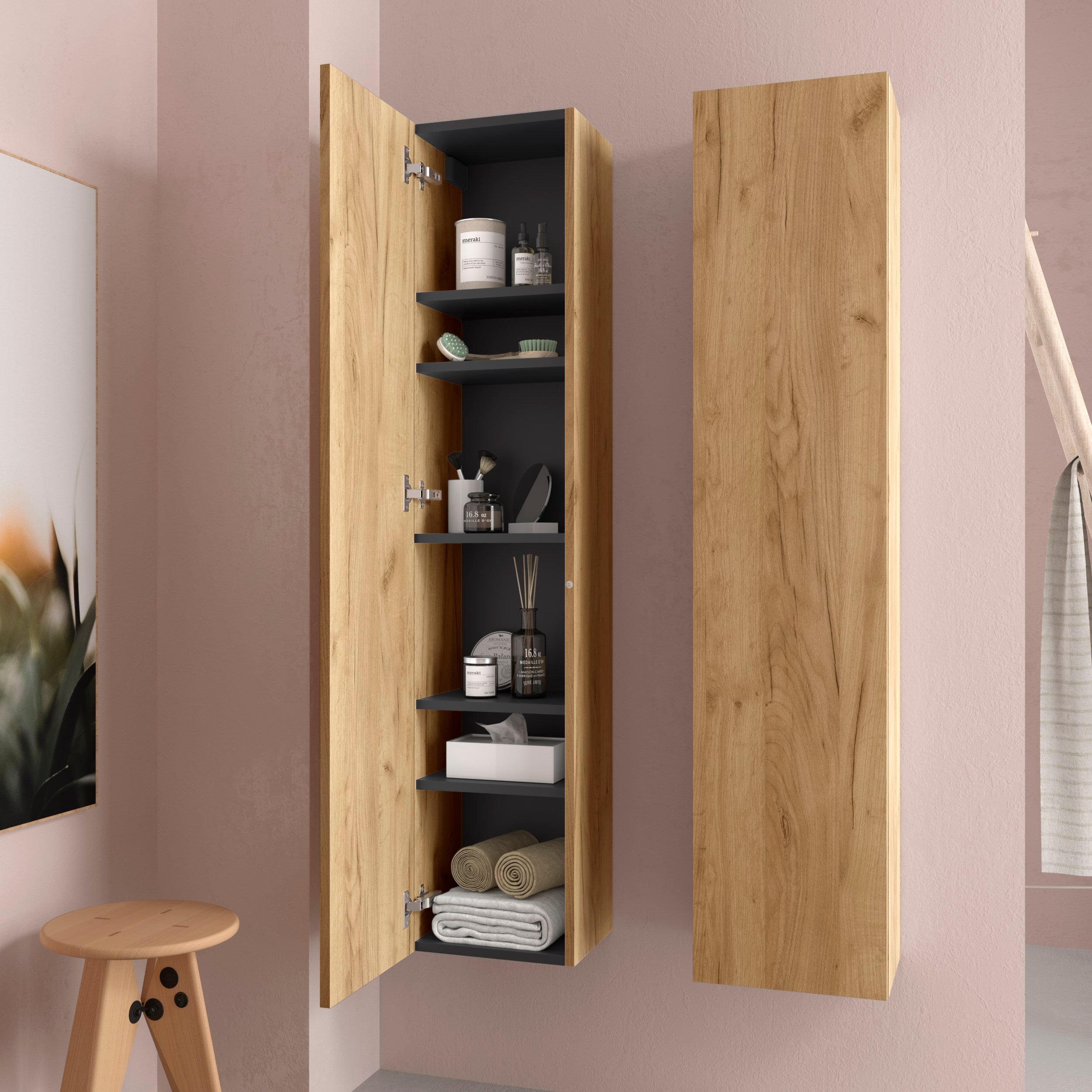 Columna de baño BEQUIA 140cm Roble - 2