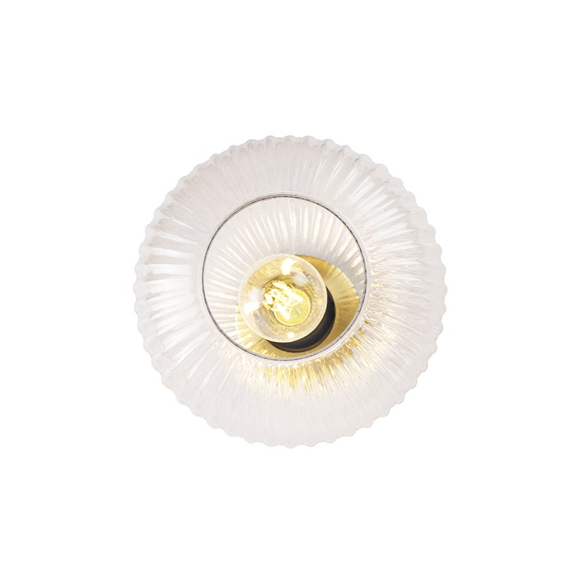 Qazqa art deco plafonnier - Karel - doré/laiton, rond, max. 25w, e27, 20cm, idéal pour la chambre et le salon - 9