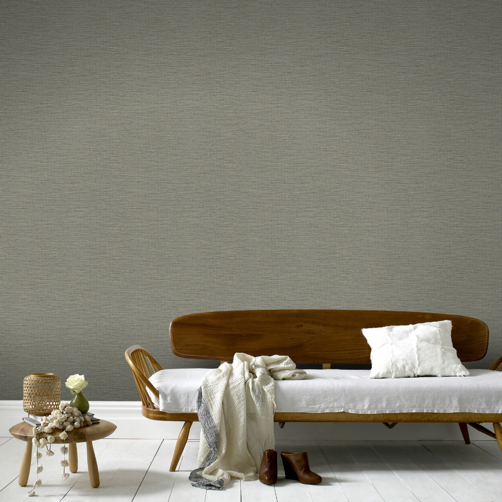 Papier peint intissé Uni Tissage 1005 x 52cm Gris | Leroy Merlin