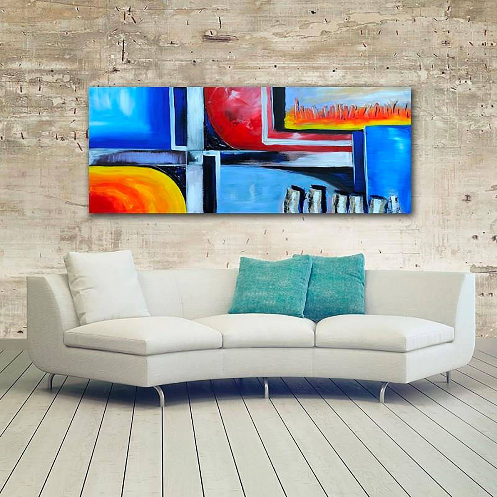 Tableau panorama d'image sur toile abstraction toile 54 - 100 x 50 cm - 4