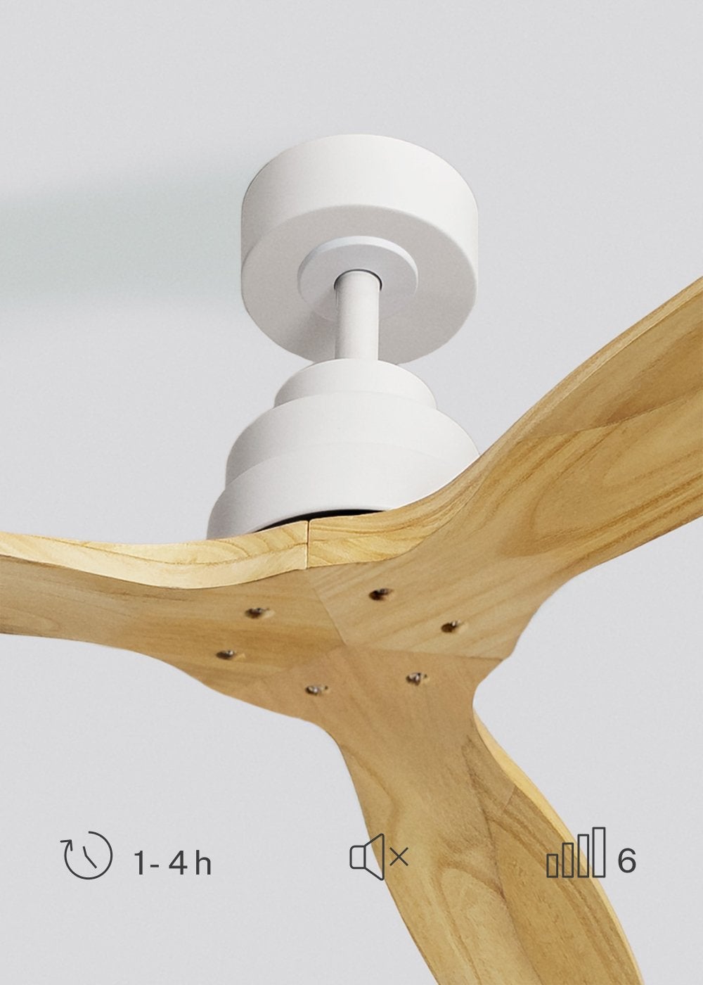 WIND STYLANCE M - Ventilateur de plafond 40W silencieux 100% bois Ø 132 cm sans eclaraige sans wifi - 5