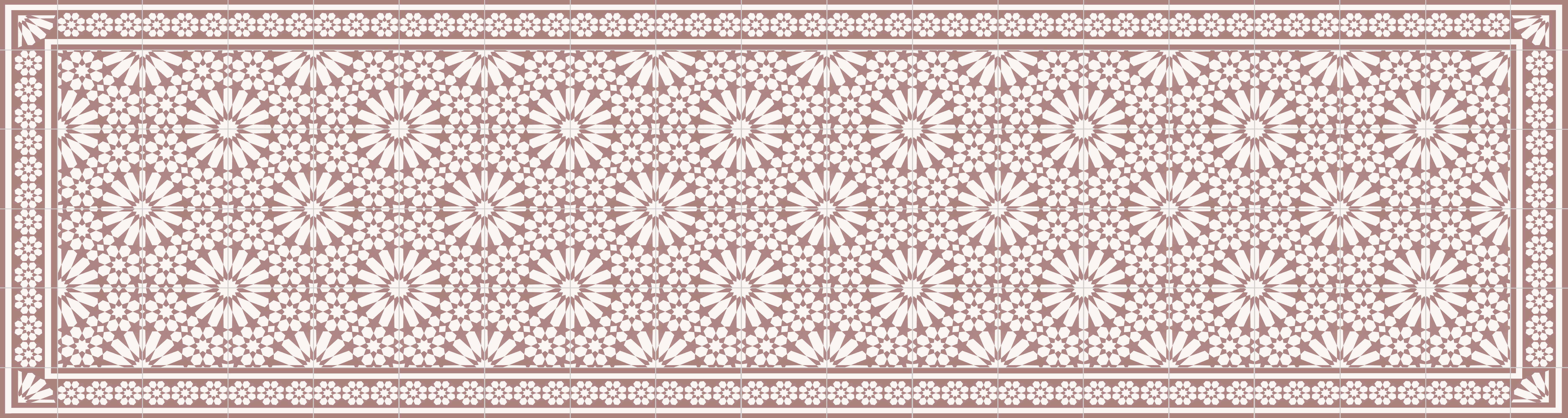 Tapis antidérapant en vinyle Samara terracota 80x300 cm - PVC imprimé, lavable, ignifuge, pour le salon ou la cuisine, style hydraulique - 3