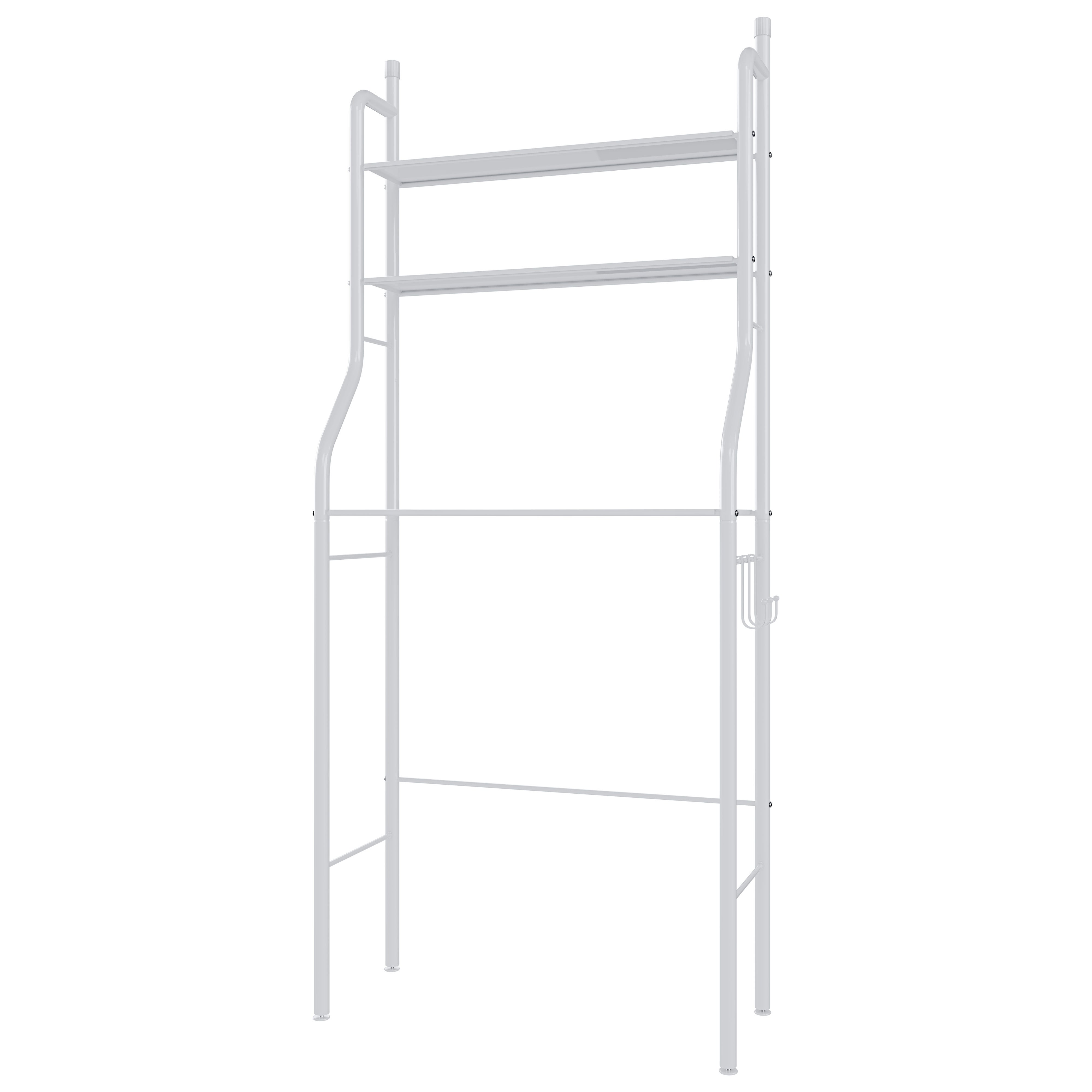 Scaffale Bagno 3 Mensole Ripiano Superiore Mobile Sopra Lavatrice Lavanderia Ripiani Per Appoggio Organizer Da Parete In Metallo 152x65x25 Cm Bianco - 8
