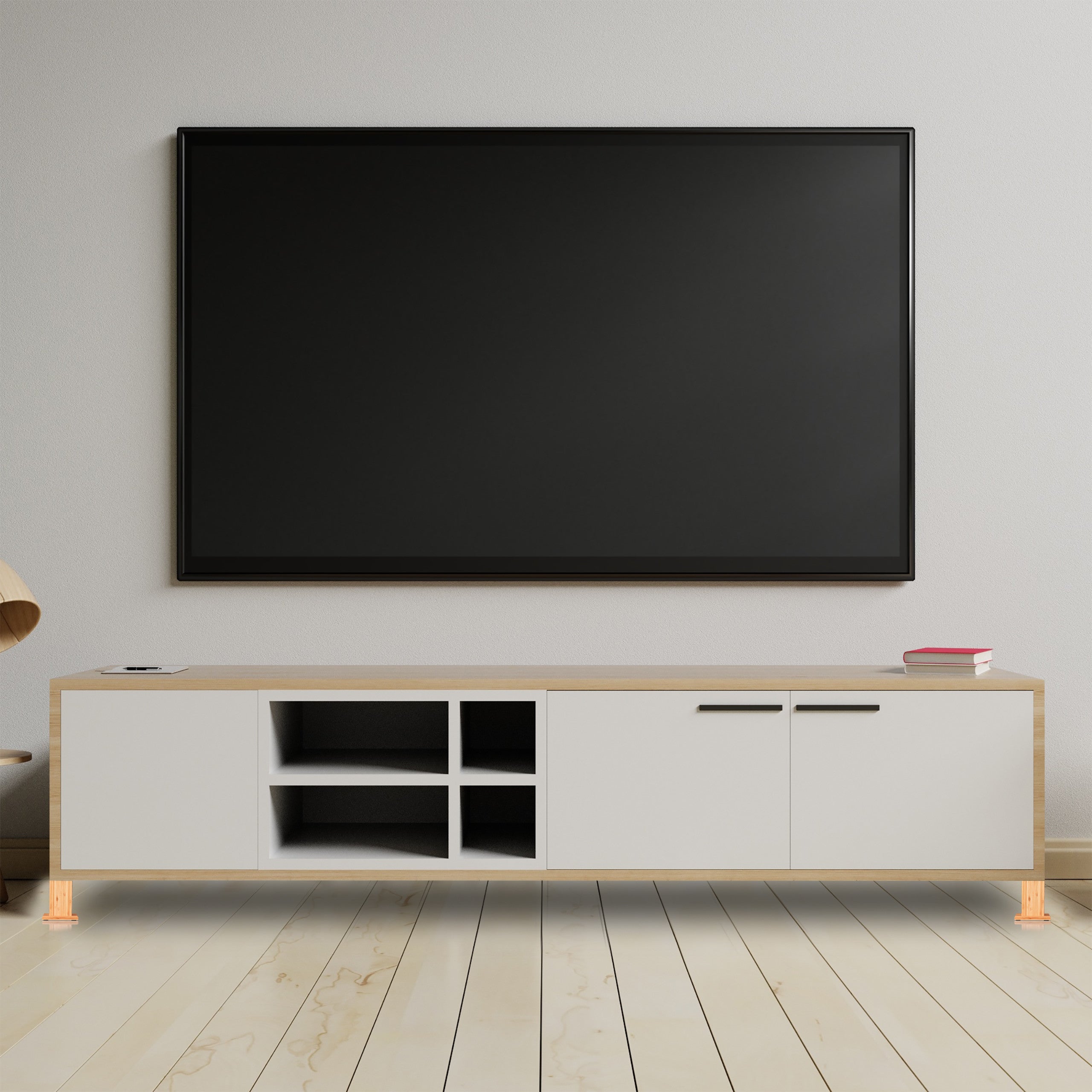 Relaxdays Rehausseurs de meuble en lot de 4, Élévateurs 14 cm, tables, chaises, autres meubles, 5x14,5x14,5 cm, nature - 3