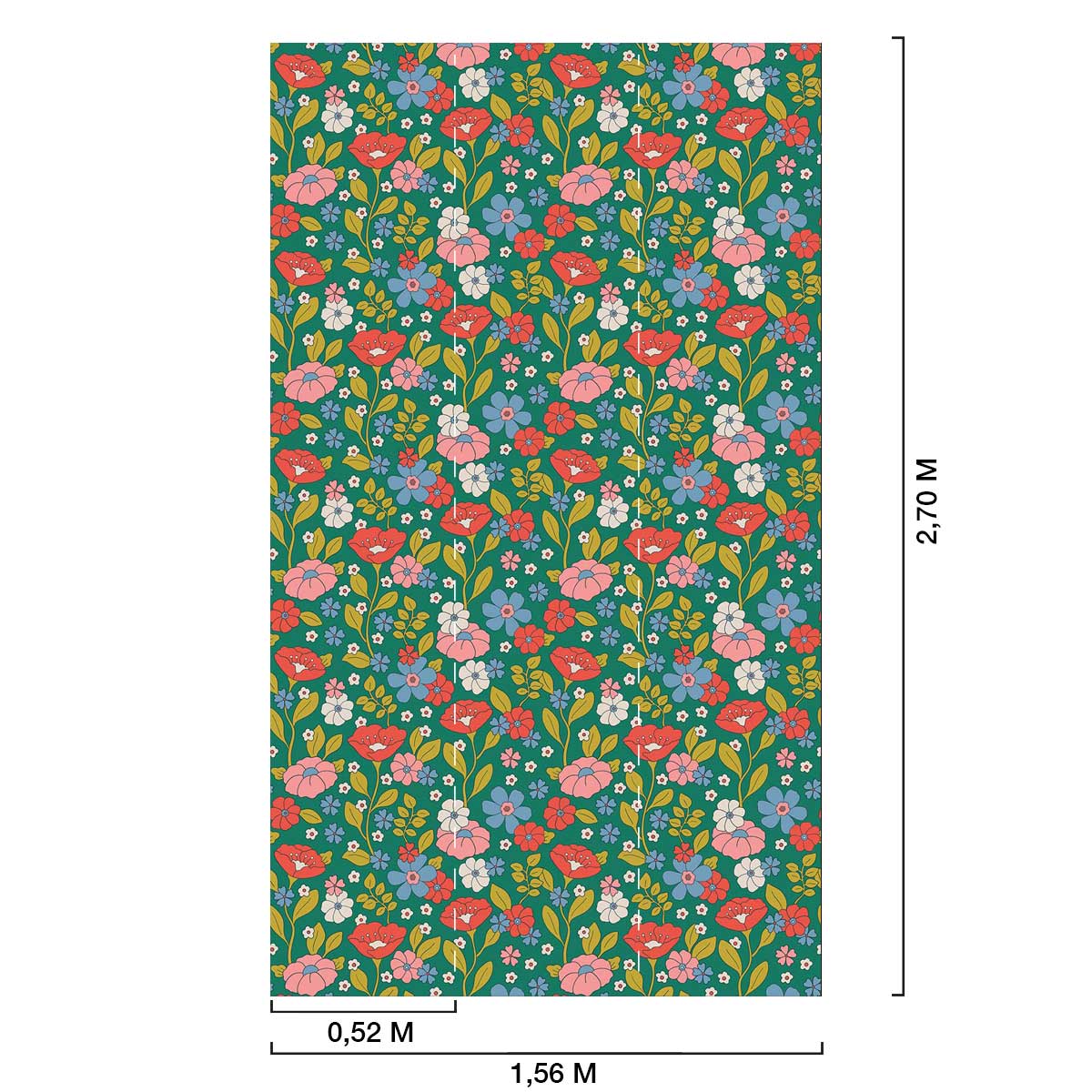 Papier peint panoramique Elise eglantine - 156x270cm - 2